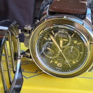 Invicta Men's Silver and Brown Chronograph Watch